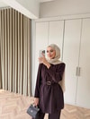 HR-0611H&R ButikTB-Nare Kemerli Takım Mürdüm