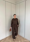 HR-2817H&R ButikTB - Nisa Paça Lastikli Takım Acı Kahve