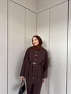TAKM-2309H&R ButikTB-Notre Panço Detaylı Modal Takım Acı Kahve
