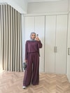 HR-2971H&R ButikTB-Nurla Boncuk Detaylı Modal Oysh Takım Mürdüm