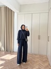 HR-2971H&R ButikTB-Nurla Boncuk Detaylı Modal Oysh Takım Lacivert