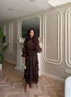 HR-0793H&R ButikTB-Qüla Ponponlu Şifon Takım Kahve