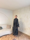 HR-0530H&R ButikTB-Qüla Ponponlu Şifon Takım Siyah (ÖN SİPARİŞ)