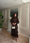 HR-0793H&R ButikTB-Qüla Ponponlu Şifon Takım Kahve