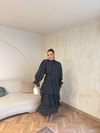 HR-0530H&R ButikTB-Qüla Ponponlu Şifon Takım Siyah (ÖN SİPARİŞ)