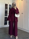 HR-1168H&R ButikTB - Rinal Keten Takım Bordo