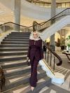 TAKM-2208H&R ButikVelas Ceketli Takım Takım Mürdüm