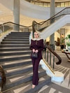 TAKM-2208H&R ButikVelas Ceketli Takım Takım Mürdüm