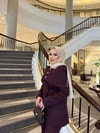 TAKM-2208H&R ButikVelas Ceketli Takım Takım Mürdüm