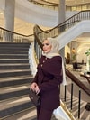 TAKM-2208H&R ButikVelas Ceketli Takım Takım Mürdüm