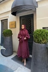 TAKM-1955H&R ButikVenqa Etekli Takım Bordo