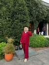 TAKM-970H&R ButikZeyn Düğmeli Triko Takım Bordo
