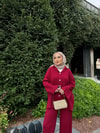 TAKM-970H&R ButikZeyn Düğmeli Triko Takım Bordo