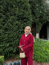 TAKM-970H&R ButikZeyn Düğmeli Triko Takım Bordo