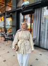 Trenc-59H&R ButikBeril Yakalı Trenç Bej