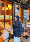 Trenc-59H&R ButikBeril Yakalı Trenç Lacivert