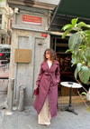 TRNÇKT-06H&R ButikEko Gabardin Trenç Bordo