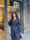 TRNÇKT-06H&R ButikEko Gabardin Trenç Lacivert