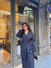 TRNÇKT-06H&R ButikEko Gabardin Trenç Lacivert