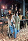Trenc-63H&R ButikEşbah Arka Kısmı Düğmeli Trenç Haki