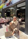 HR-2989H&R ButikFus- Leza Kürk Detaylı Gabardin Trenç Bej