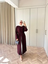 HR-3242H&R ButikEk- İlas Ön Yırtmaçlı Tunik Mürdüm