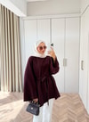 HR-3267H&R Butikek- Neva 2 Yanı Detaylı Tunik Mürdüm