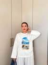 HR-2799H&R ButikMıs- Alisa Ön Desenli Tunik Deniz Desen