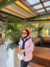 HR-3058H&R ButikNG-Cena Atkı Detaylı Tunik Pembe Lacivert
