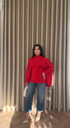 HR-2924H&R ButikPol- Ela Arka Bağlamalı Tunik Kırmızı