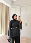 HR-2892H&R ButikQu- Hima İspanyol Kol Oysh Tunik Siyah