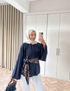 HR-2892H&R ButikQu- Hima İspanyol Kol Oysh Tunik Lacivert