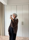 HR-2892H&R ButikQu- Hima İspanyol Kol Oysh Tunik Acı Kahve