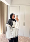 HR-2892H&R ButikQu- Hima İspanyol Kol Oysh Tunik Beyaz