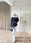 HR-2892H&R ButikQu- Hima İspanyol Kol Oysh Tunik Lacivert