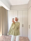 HR-2892H&R ButikQu- Hima İspanyol Kol Oysh Tunik Çağla Yeşili