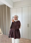 HR-2927H&R ButikQu- Qülna Kolları İspanyol Tunik Mürdüm