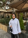HR-3552H&R ButikYds- Niva Ön Düğmeli Tunik Gri
