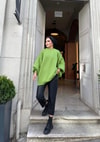 KAZK-05-1H&R ButikBalon Kol Triko Kazak Neon Yeşili