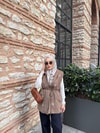 YELEK-302H&R ButikLiam Taşlı Yelek Kahve
