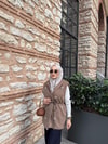 YELEK-302H&R ButikLiam Taşlı Yelek Kahve