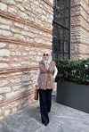 YELEK-302H&R ButikLiam Taşlı Yelek Kahve