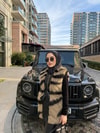 YELEK-300H&R ButikZebra Desen Deri Detaylı Yelek Camel
