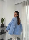 Açık Mavi İpli Poplin Gömlek 
