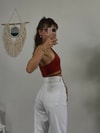 BEYAZ İÇ GÖSTERMEZ MOM JEANS