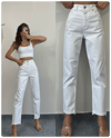 BEYAZ İÇ GÖSTERMEZ MOM JEANS
