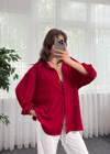 Bordo İthal Ayrobin Tek Cepli Oversize Gömlek 