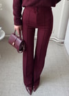 Bordo Zr Model Çımalı Likralı Pantolon 