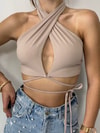 BOYUNDAN ÇAPRAZ BEJ CROP TOP 