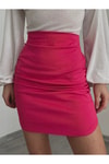 Büzgülü Pembe Mini Etek